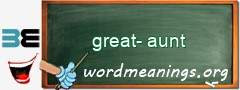 WordMeaning blackboard for great-aunt